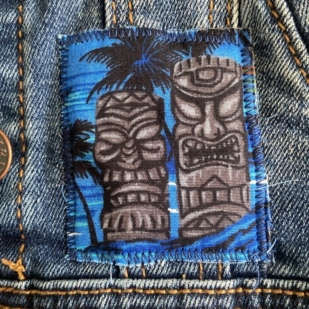 Kids Denim Vest with Patches Hawaii